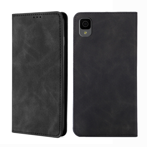 

For TCL 30Z T602DL Skin Feel Magnetic Horizontal Flip Leather Phone Case(Black)