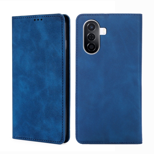 

For Huawei Enjoy 50/nova Y70 Plus/Y70 4G Skin Feel Magnetic Horizontal Flip Leather Phone Case(Blue)