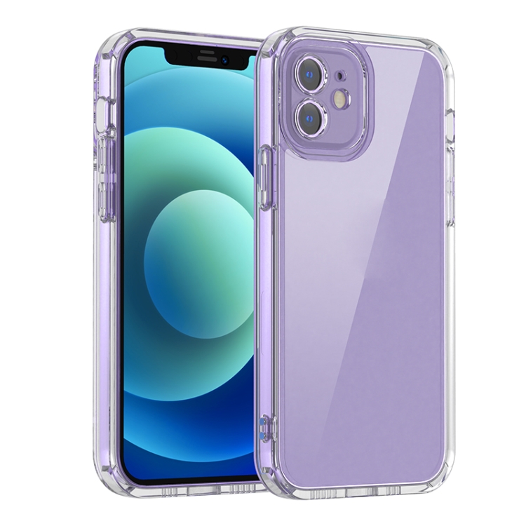 

Straight Edge Space Shockproof Phone Case For iPhone 12(Transparent)