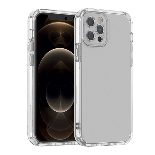 

Straight Edge Space Shockproof Phone Case For iPhone 12 Pro Max(Transparent)