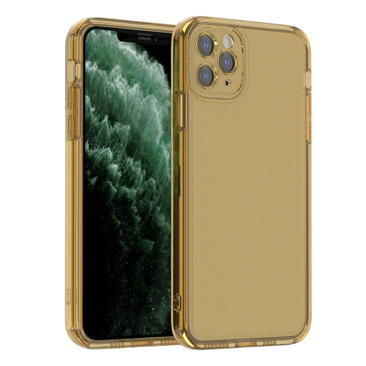 

Straight Edge Space Shockproof Phone Case For iPhone 11 Pro(Transparent Yellow)