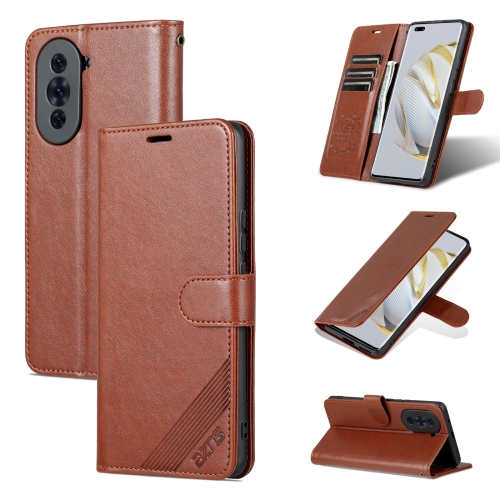

For Huawei nova 10 AZNS Sheepskin Texture Flip Leather Phone Case(Brown)
