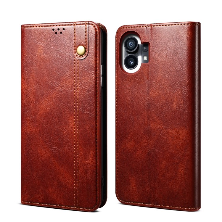 

For Noting phone 1 Simple Wax Crazy Horse Texture Horizontal Flip Leather Case(Brown)
