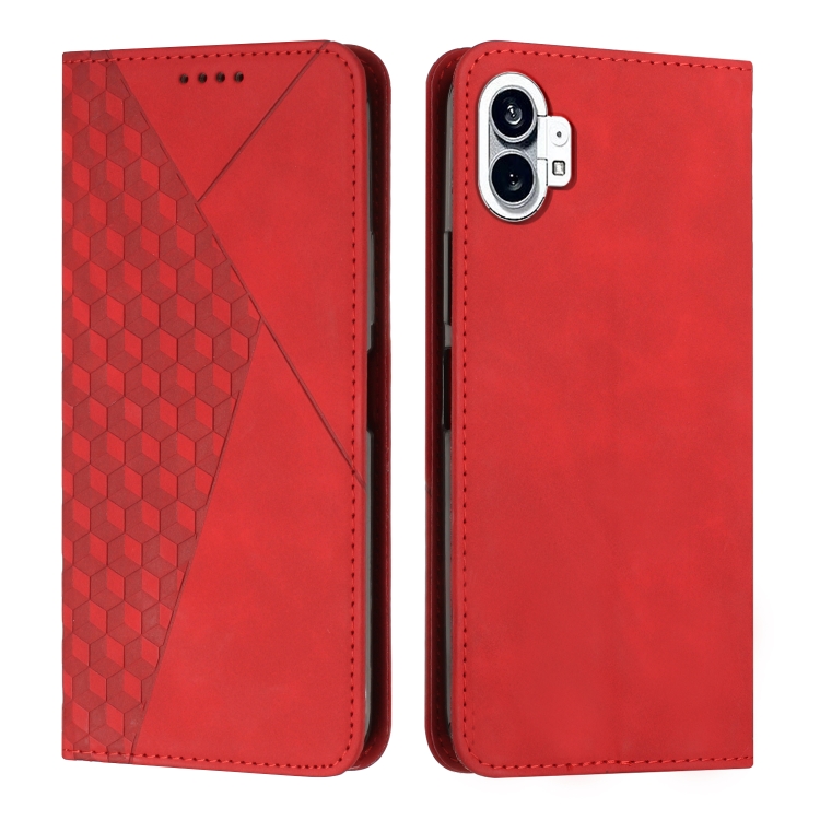 

For Noting Phone 1 Diamond Pattern Splicing Skin Feel Magnetic Phone Case(Red)