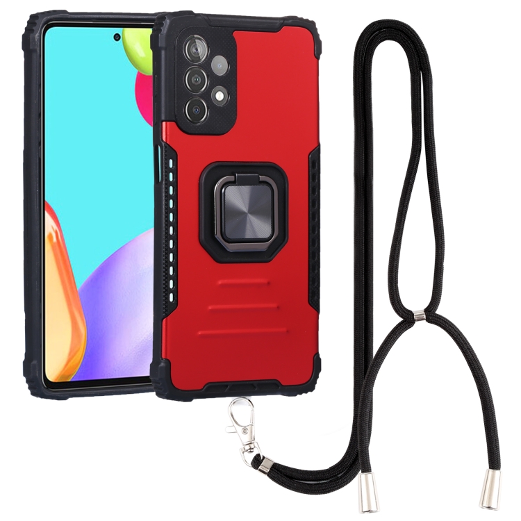 

For Samsung Galaxy A53 5G Lanyard Aluminum and TPU Phone Case(Red)