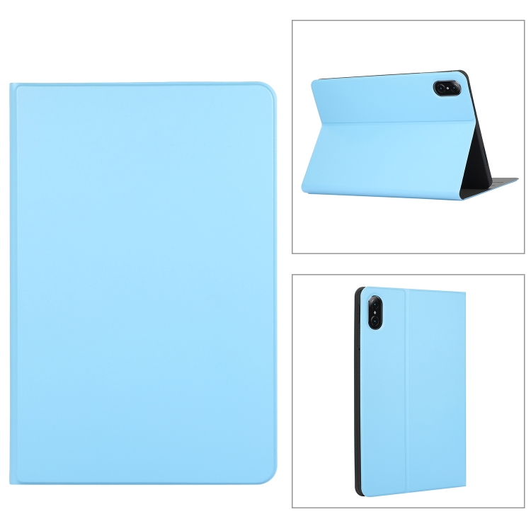 

For Honor Pad 8 Voltage Elastic Texture Horizontal Flip Leather Case with Holder(Sky Blue)