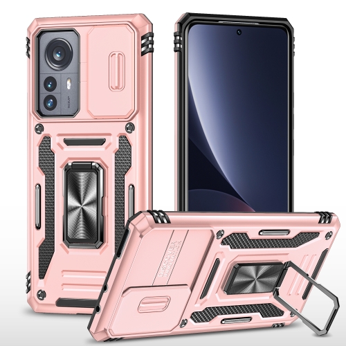 

For Xiaomi 12 Pro Armor PC + TPU Camera Shield Phone Case(Rose Gold)