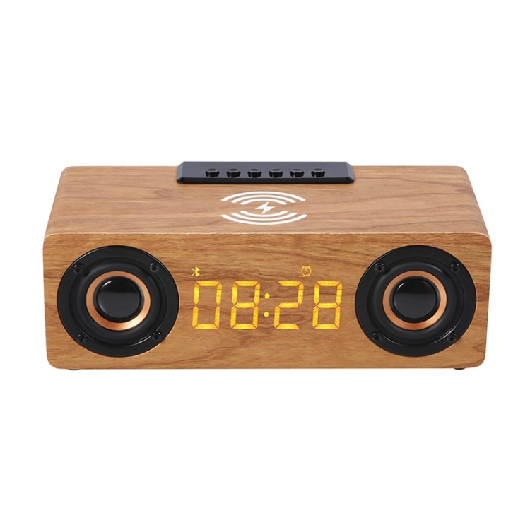 

K1 Multifunctional Desktop Wooden Bluetooth Speaker Wireless Loudspeaker(Yellow)