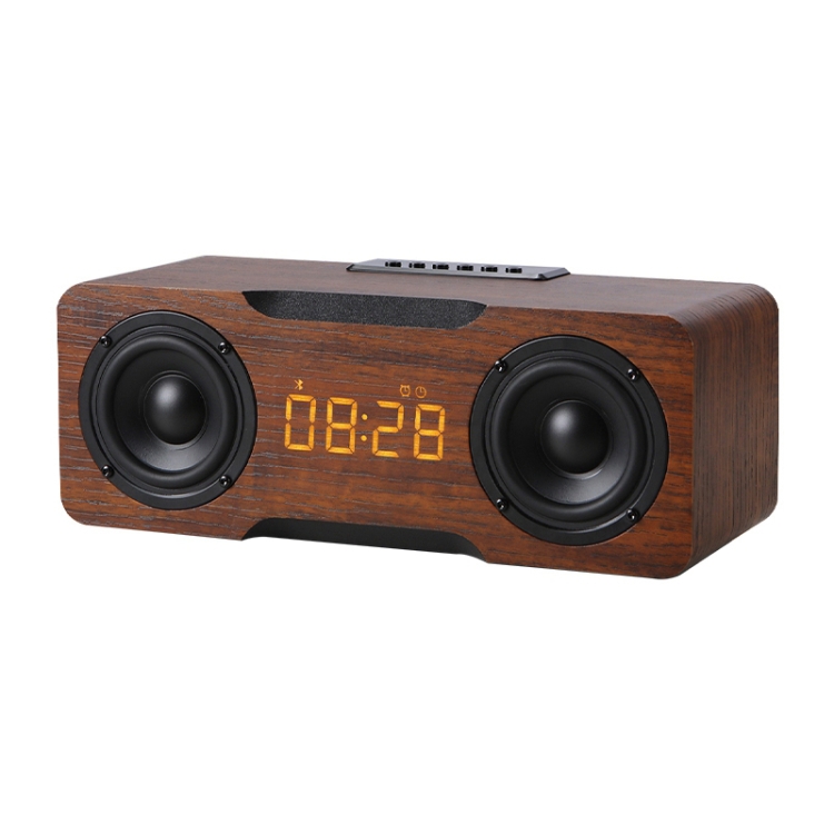 

M8C Multifunctional Alarm Clock Bluetooth Speaker(Dark Brown)
