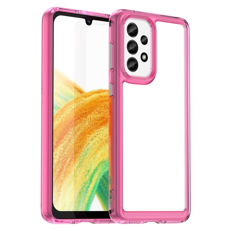 

For Samsung Galaxy A33 5G Colorful Series Acrylic + TPU Phone Case(Transparent Pink)