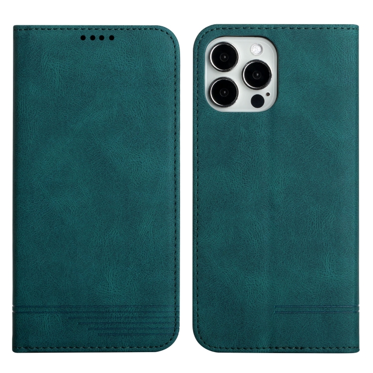 

Strong Magnetic Leather Case For iPhone 13 Pro(Green)