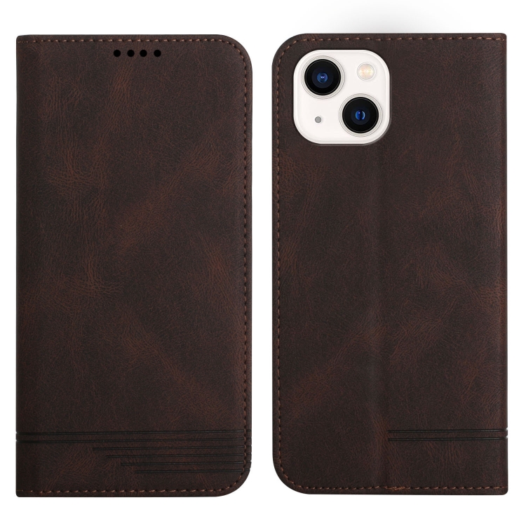 

For iPhone 13 mini Strong Magnetic Leather Case (Brown)