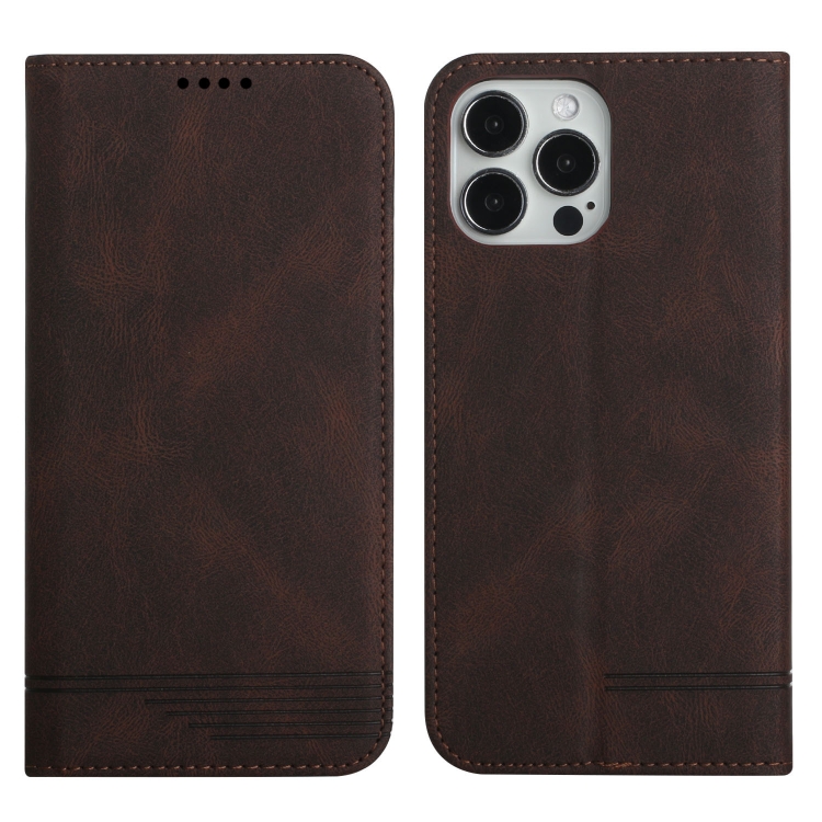 

Strong Magnetic Leather Case For iPhone 12 Pro Max(Brown)