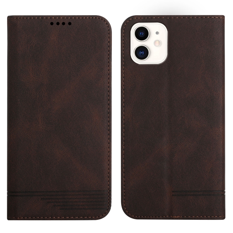 

Strong Magnetic Leather Case For iPhone 12 mini(Brown)