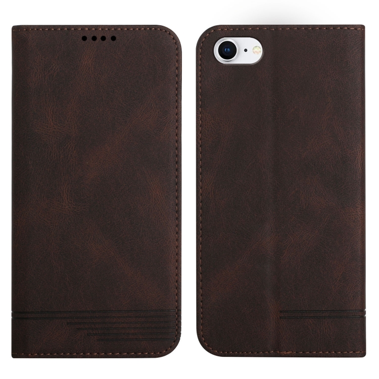 

Strong Magnetic Leather Case For iPhone SE 2022 / SE 2020 / 8 / 7(Brown)