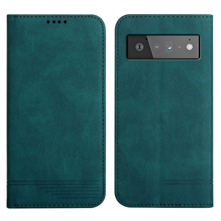 

For Google Pixel 6 Strong Magnetic Leather Case(Green)