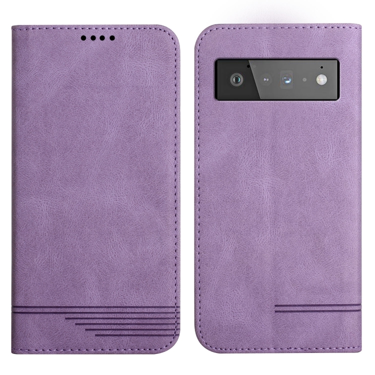 

For Google Pixel 6 Pro Strong Magnetic Leather Case(Purple)
