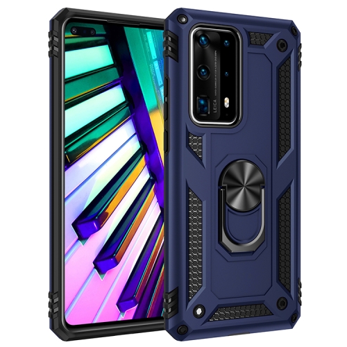 

For Huawei P40 Pro Shockproof TPU + PC Protective Case with 360 Degree Rotating Holder(Blue)