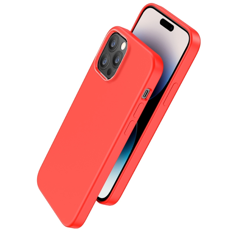 

hoco Pure Series Liquid Silicone Phone Case For iPhone 14 Pro Max(Red)
