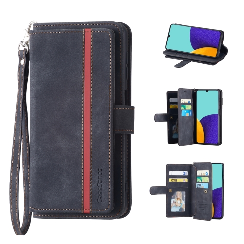 

For Samsung Galaxy A13 5G / 4G 9 Card Slots Splicing Magnetic Leather Flip Phone Case(Black)