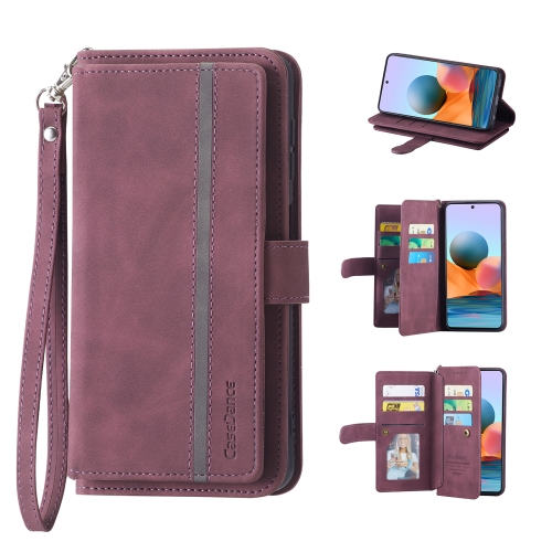 

For Xiaomi Redmi Note 11 Pro 4G/5G Global 9 Card Slots Splicing Magnetic Leather Flip Phone Case(Wine Red)