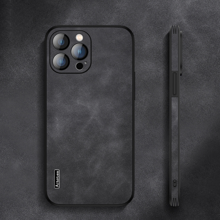 

For iPhone 13 Lambskin Silicone Phone Case(Black)