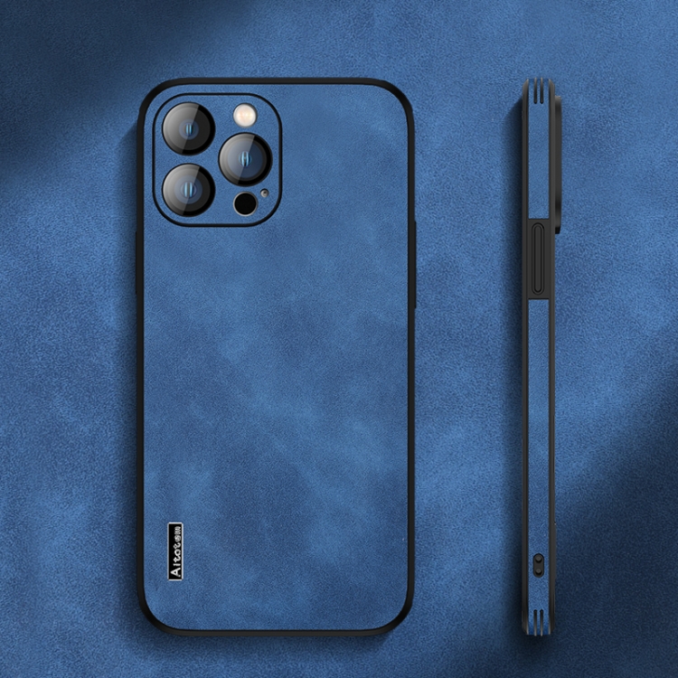 

For iPhone 13 Pro Max Lambskin Silicone Phone Case (Navy blue)