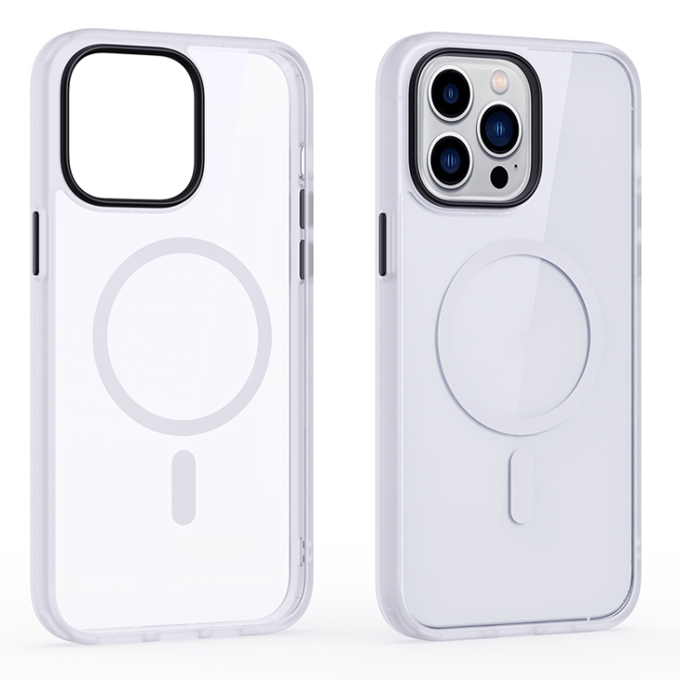 

For iPhone 14 Pro Max Ming Shield Series Magsafe Magnetic Phone Case (Frosted White)