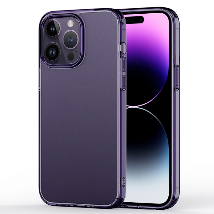 

Crystal Clear Frosted Phone Case For iPhone 14 Pro Max(Transparent Purple)
