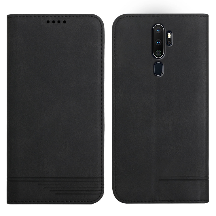 

For OPPO A5 2020 Strong Magnetic Leather Case(Black)