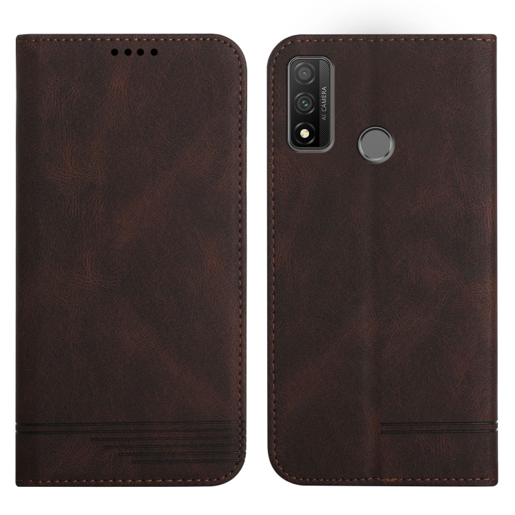 

For Huawei P Smart 2020 Strong Magnetic Leather Case(Brown)