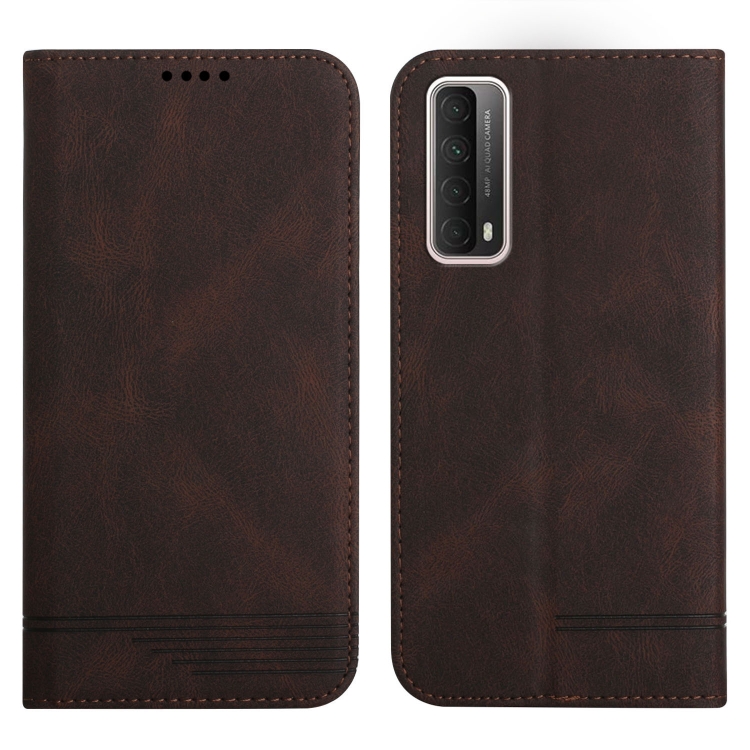

For Huawei P Smart 2021 Strong Magnetic Leather Case(Brown)