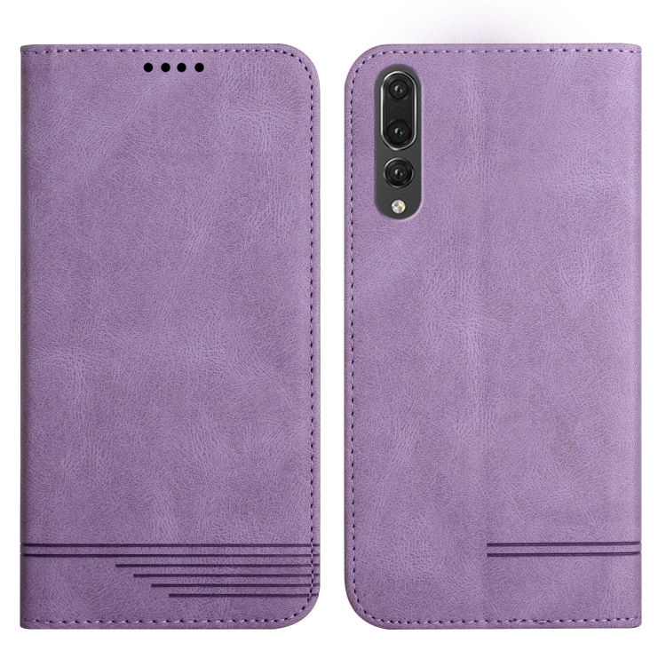 

For Huawei P20 Pro Strong Magnetic Leather Case(Purple)