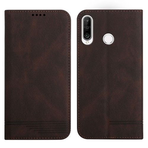 

For Huawei P30 Lite Strong Magnetic Leather Case(Brown)