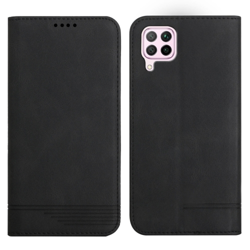 

For Huawei P40 Lite Strong Magnetic Leather Case(Black)