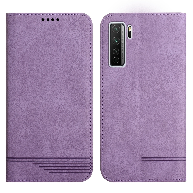 

For Huawei P40 Lite 5G Strong Magnetic Leather Case(Purple)