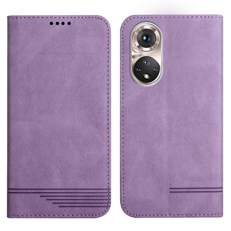 

For Huawei P50 Strong Magnetic Leather Case(Purple)
