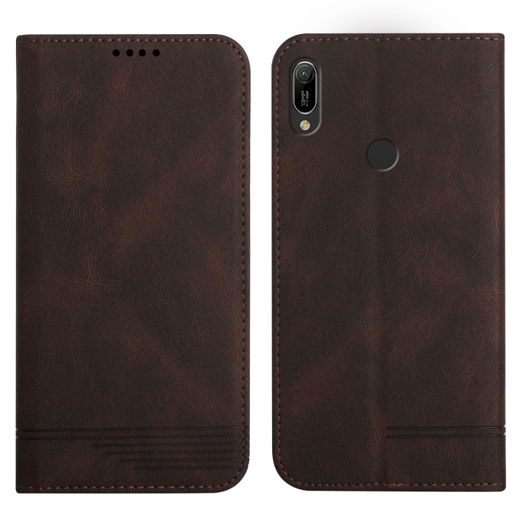 

For Huawei Y6 2019 Strong Magnetic Leather Case(Brown)