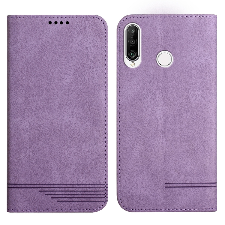 

For Huawei Y6p 2020 Strong Magnetic Leather Case(Purple)