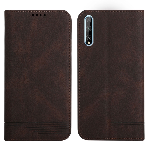 

For Huawei Y8p 2020 Strong Magnetic Leather Case(Brown)
