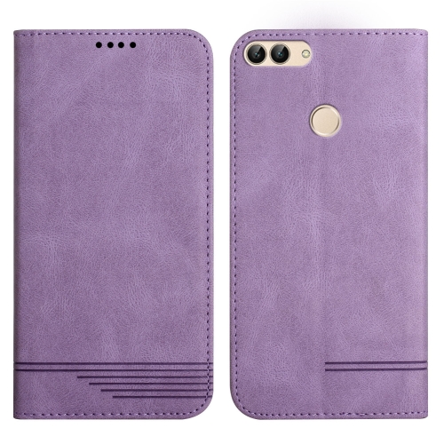 

For Huawei Enjoy 7S Strong Magnetic Leather Case(Purple)