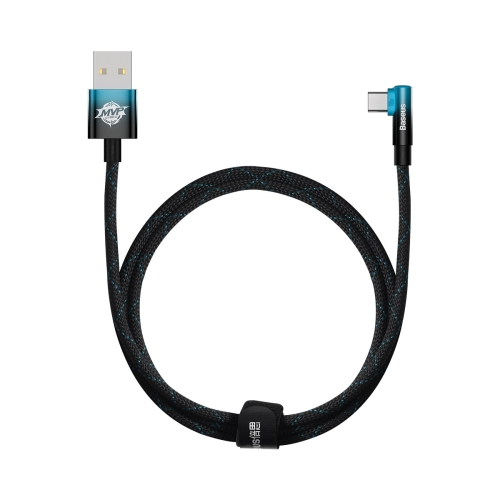 

Baseus MVP Series 2 100W USB to USB-C / Type-C Mobile Game Elbow Fast Charge Data Cable, Length:1m(Black Blue)