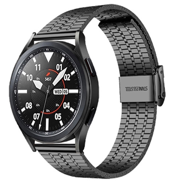

22mm For Samsung Smart Watch Universal Seven-bead Stainless Steel Watch Band(Black)