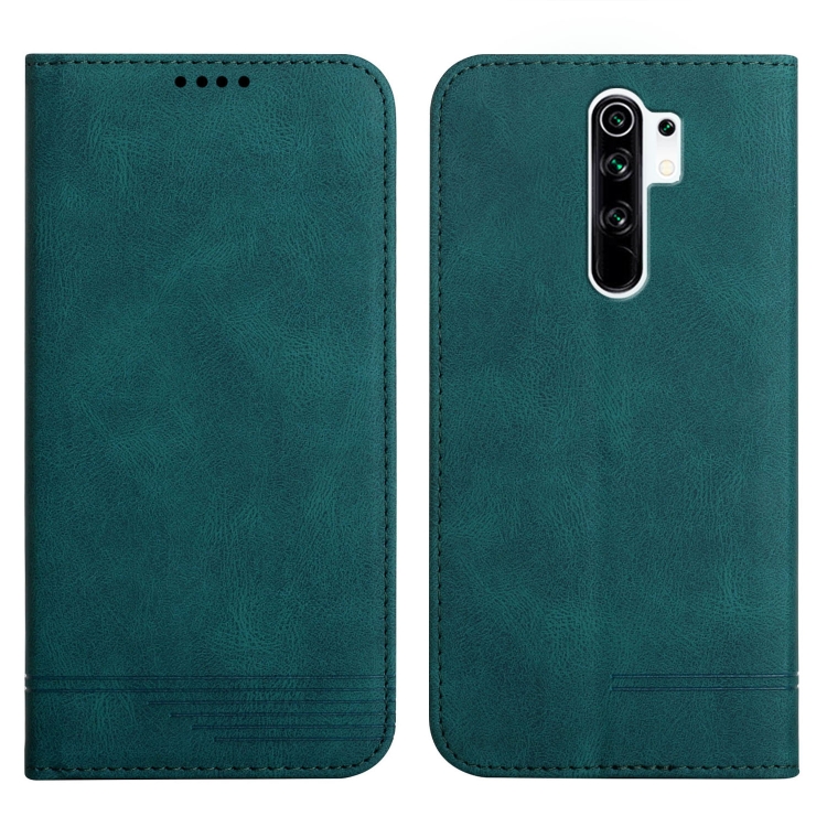 

For Xiaomi Redmi 9 Strong Magnetic Leather Case(Green)