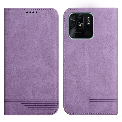 

For Xiaomi Redmi 10C Strong Magnetic Leather Case(Purple)