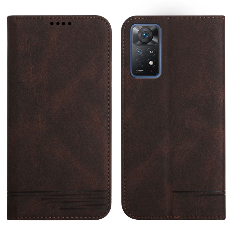 

For Xiaomi Redmi Note 11 Pro Strong Magnetic Leather Case(Brown)