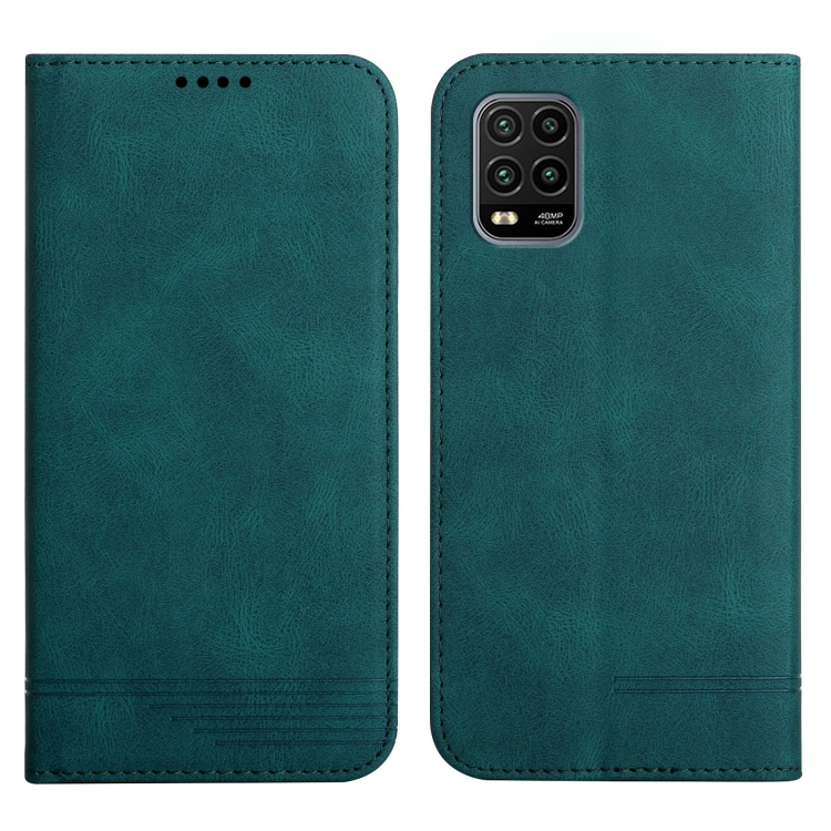 

For Xiaomi Mi 10 Lite Strong Magnetic Leather Case(Green)
