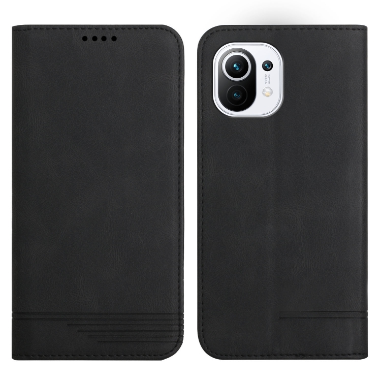

For Xiaomi Mi 11 Lite Strong Magnetic Leather Case(Black)