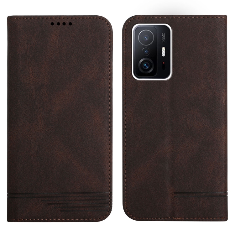 

For Xiaomi 11T / 11T Pro Strong Magnetic Leather Case(Brown)