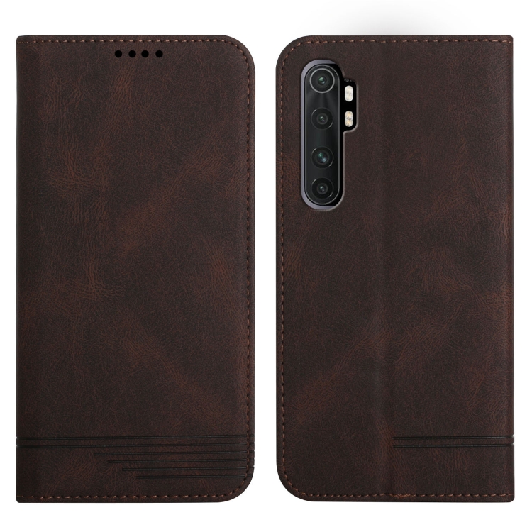 

For Xiaomi Mi Note 10 Lite Strong Magnetic Leather Case(Brown)